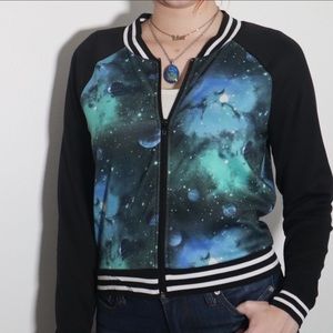 3 for 25!🌻 Galaxy/Space Print Bomber Jacket